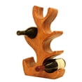 thumbnail image 1 of G6 Collection Wooden Hand Carved 18" Tall 6 Bottles Wine Rack Bottle Holder Free Standing Wood Home Decor Accent Decoration Gift Bar Handmade Art Handcrafted, 1 of 9
