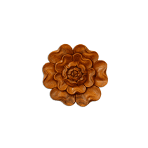 G6 Collection Wooden Hand Carved Wall Art Lotus Flower Relief Panel Handcrafted Wall Plaque Gift Decorative Home Decor Accent Handmade Wood Decoration Floral Size: 12" Diameter X 1" Depth