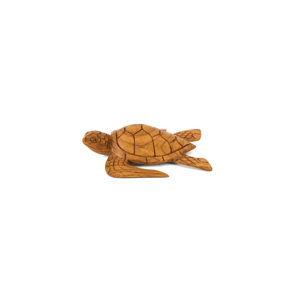 G6 Collection Wooden Tortoise Home Decor Sculpture Statue Hand Carved Accent Figurine Handcrafted Handmade Seaside Tropical Nautical Ocean Coastal Swimming Turtle Size: 8" Long x 6" Wide x 2" Tall