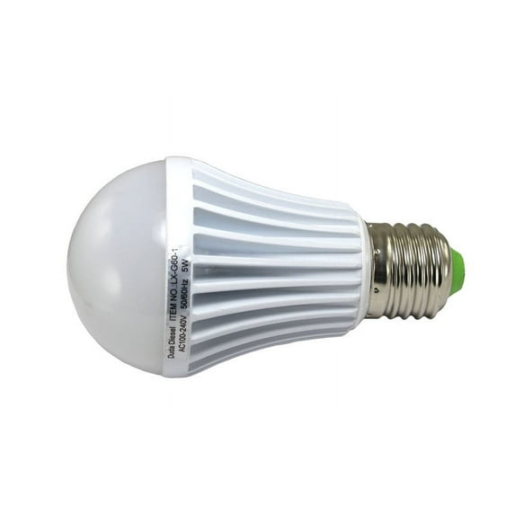 G60-1 LED Light Bulb 5 Watt 400 Lumens 140° 40w Equivalent 100-240v AC 50/60 Hz E-26 30000+ Hour Aluminum 2 Year Warranty