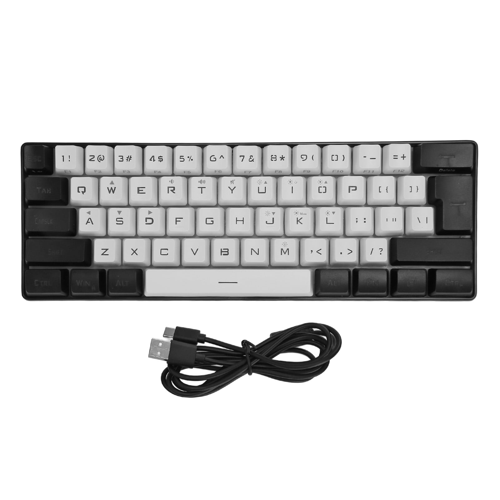 G61 Mini RGB Keyboard LED Backlight 61 Keys Ergonomic Mechanical ...