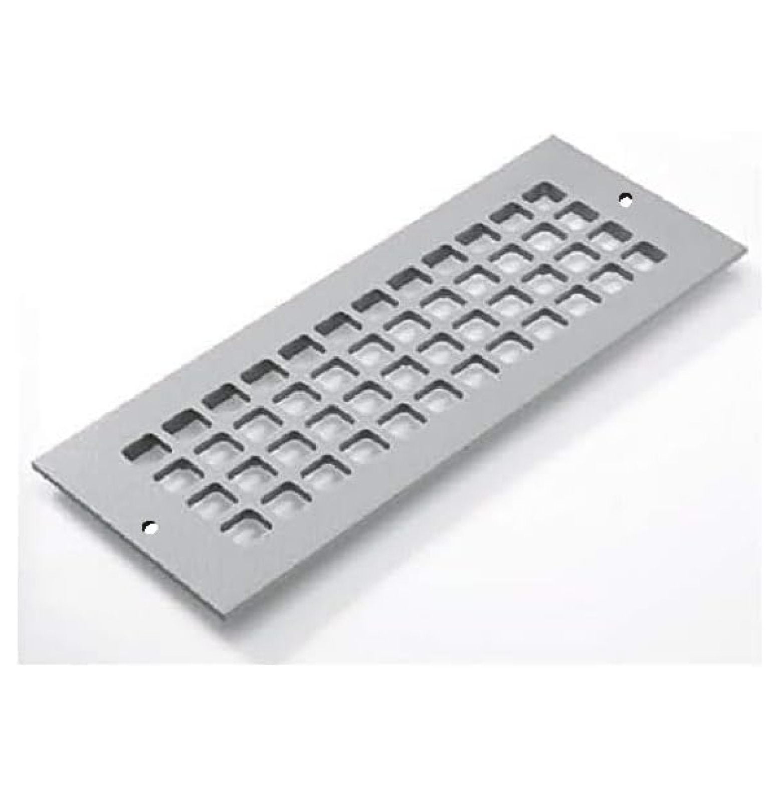G612-AH Grid Series 10" x 4" Grille with Mounting Holes, Grey Aluminum