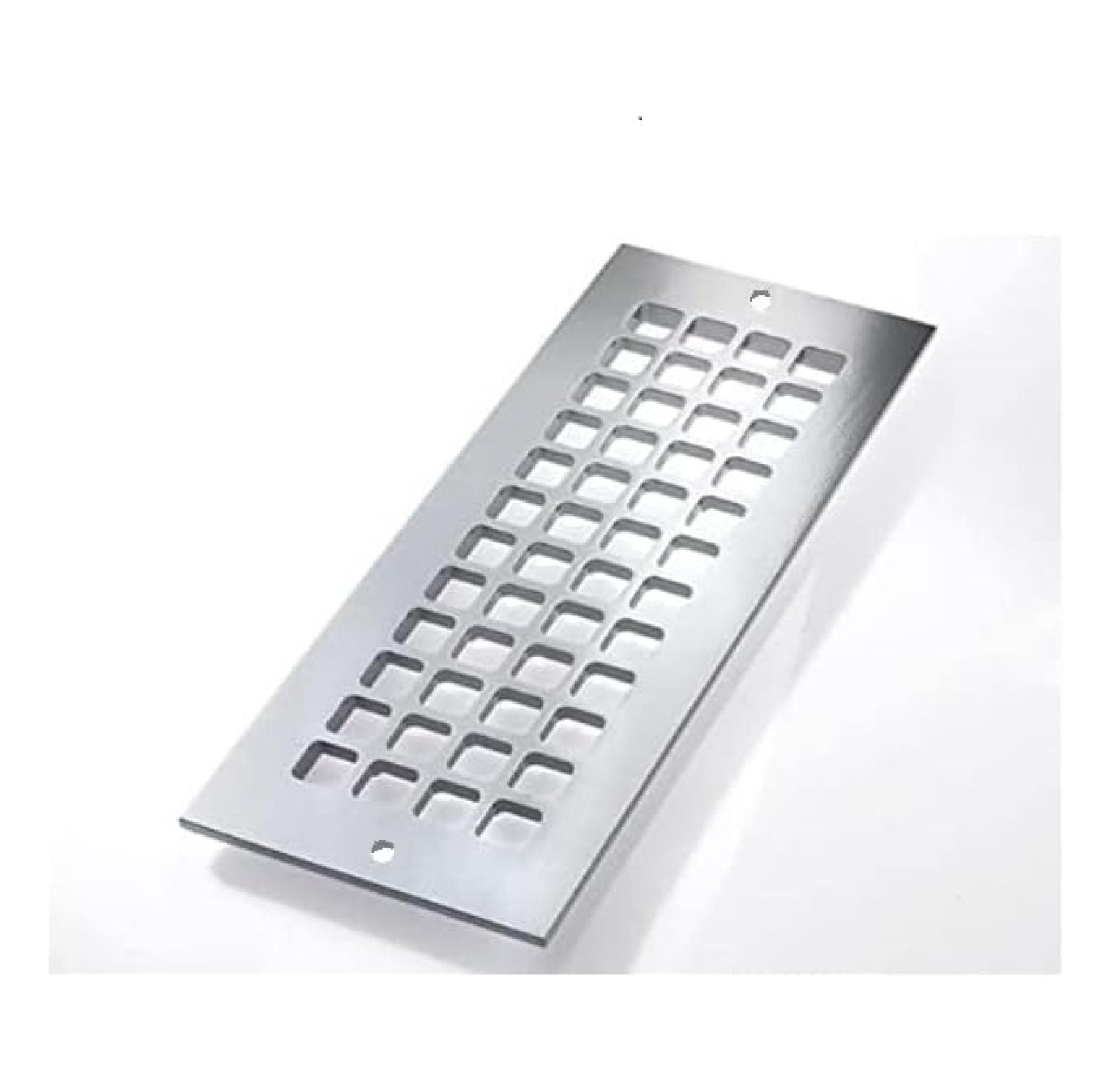 G614-AH Grid Series 12" x 4" Grille with Mounting Holes, Silver Aluminum