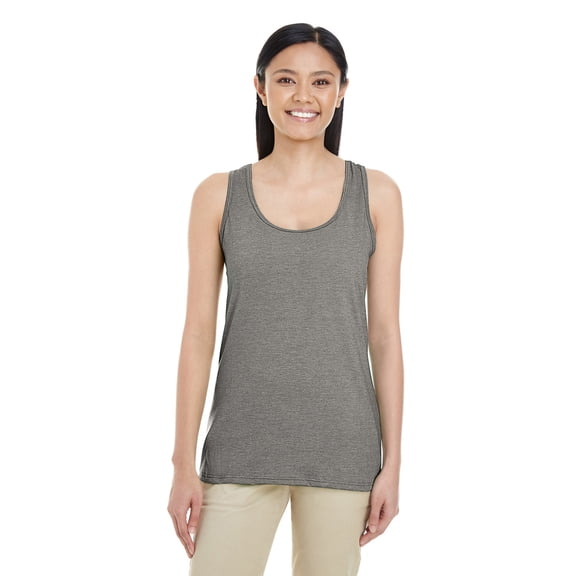 G6455L Gildan Ladies' Softstyle Deep Scoop T-Shirt Graphite Heather 3XL