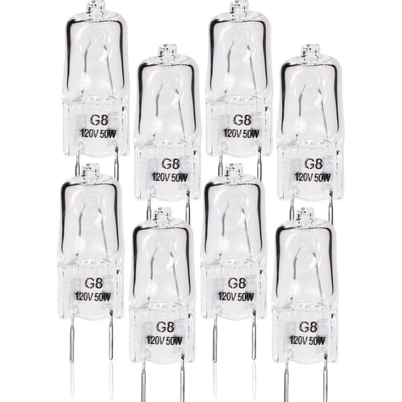 G8 110-130V 50w halogen bulb, double-needle short-tube spotlight bulb, dimmable warm white light for microwave ovens, range hoods, cabinet lights