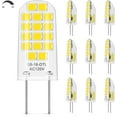 thumbnail image 1 of G8 LED Bulb Dimmable, Equivalent to G8 Halogen Bulb 20W, Daylight White 5000K, 2W, 120V, T4 JCD Type Bi-Pin Base Light Replacements for Under Cabinet, Puck Light, 10-Pack, 1 of 9