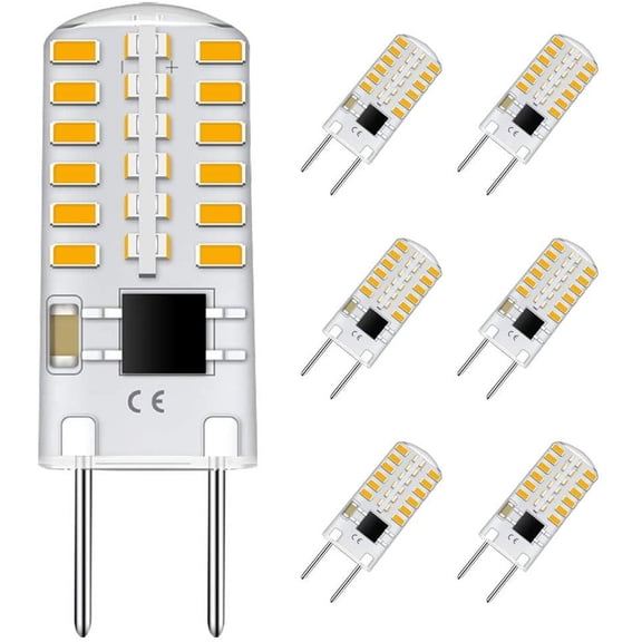 G8 LED Bulb Dimmable, T4 JCD Type Bi-Pin Base, 3000K Warm White, 3W Mini G8 Bulb, 20W-25W Halon Replacement for Under Cabinet Light, Under Counter Kitchen Lighting (6 Pack)
