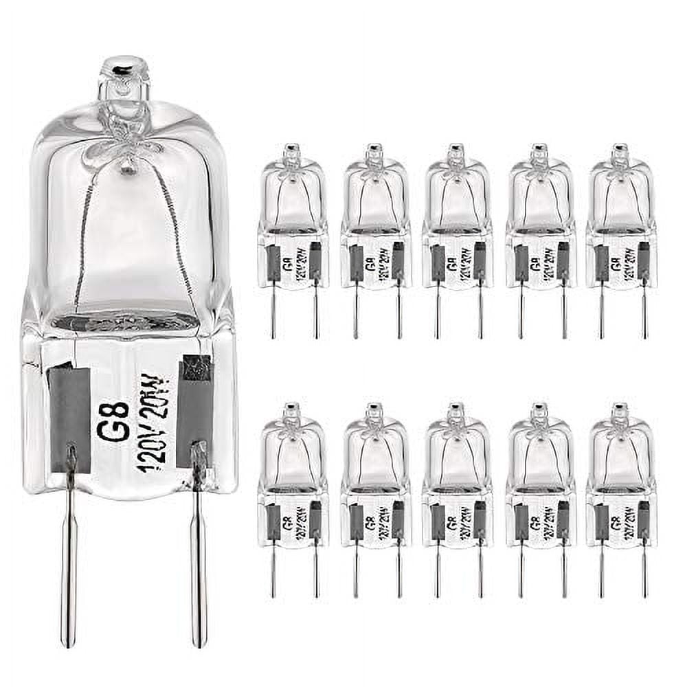 G8 Light Bulbs 20Watt 120Volt Halogen Light Bulb G8 Base BiPin Shorter