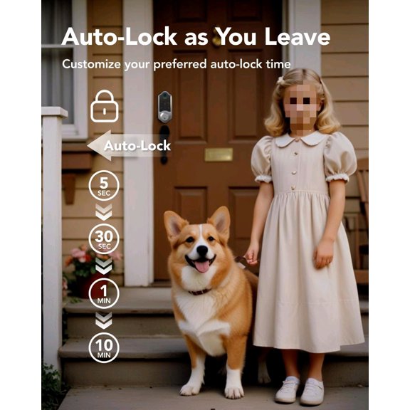 G8 Smart Lock, Fingerprint Door Lock with Code, 6-in-1 Keyless Entry Door Lock, Smart Locks for Front Door, Built-in WiFi Deadbolt, App Remote Control, Touchscreen Keypad, 8 Months Battery