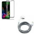 thumbnail image 1 of G8 ThinQ 6ft USB Cable w Screen Protector - Type-C Charger Cord Power Wire USB-C, Tempered Glass 3D Curved Edge Case Friendly Full Cover for LG G8 ThinQ Phone, 1 of 11