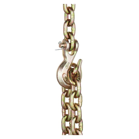 G80 Binder Chain 5/16x10.3ft, 4900lbs Capacity - 2 Pack Tie Down Tow Chains with Hooks for Truck, Cargo, Construction