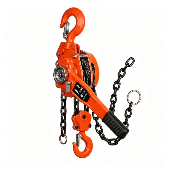 G80 Chain Come Along Winch Pro Series - 6 Ton (13200LB) Hand Chain Hoist with 340N Pull Force & Ergonomic Handle for Construction, Mining, Marine Applications