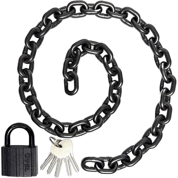 G80 Mn Steel Chain Lock, Heavy-Duty Anti-Theft Chain Lock with 5 Keys  for Bike, Motorcycles, Scooters & Gate Security