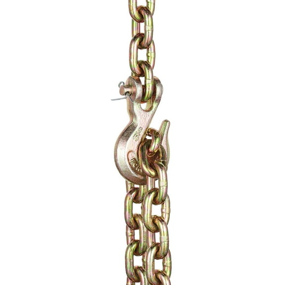 G80 Transport Binder Chain 5/16 x 14.2 Feet Tow Chain with Clevis Grab Hooks 4900 lbs Safe Working Load Heavy Duty Trailer Logging Chain for Towing Truck Tie Down Binding Equipment