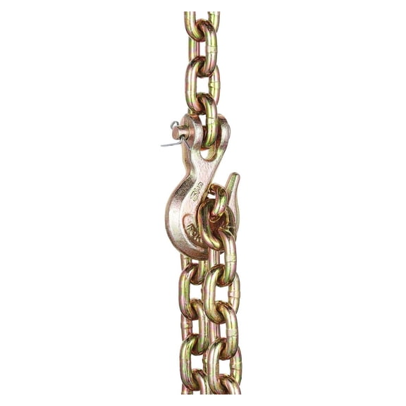 G80 Transport Chain 5/16 x 14.2ft, Tow Chain with Grab Hooks, 4900lbs WLL, Heavy Duty Binder Chain for Truck Tie Down, Logging, Transport