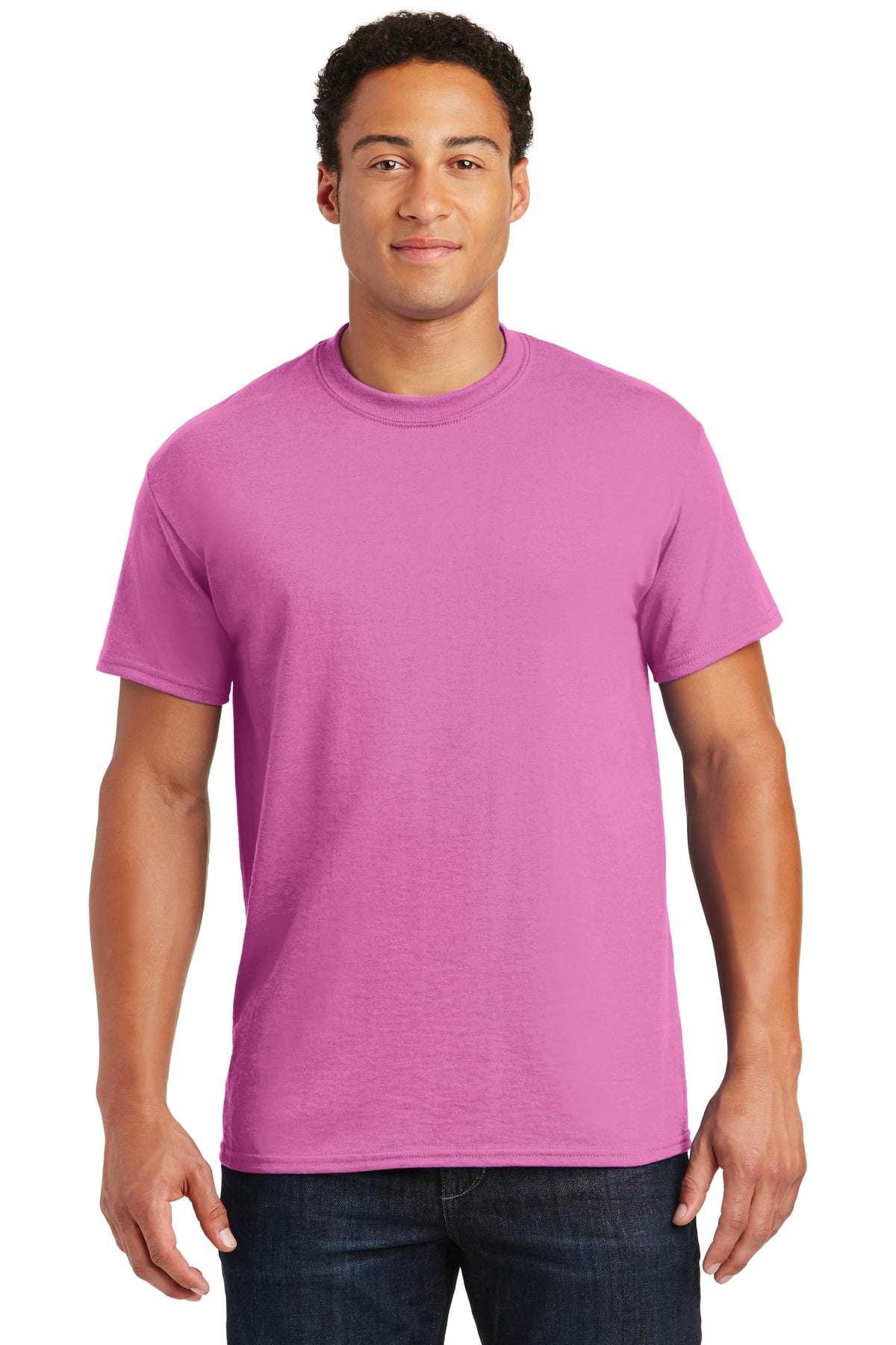 Gildan G800 Adult 50/50 T-Shirt, Azalea, XL, Pack Of 5, Mens Workout Shirts