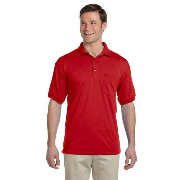 G890 Gildan Adult 50/50 Jersey Polo with Pocket Red S