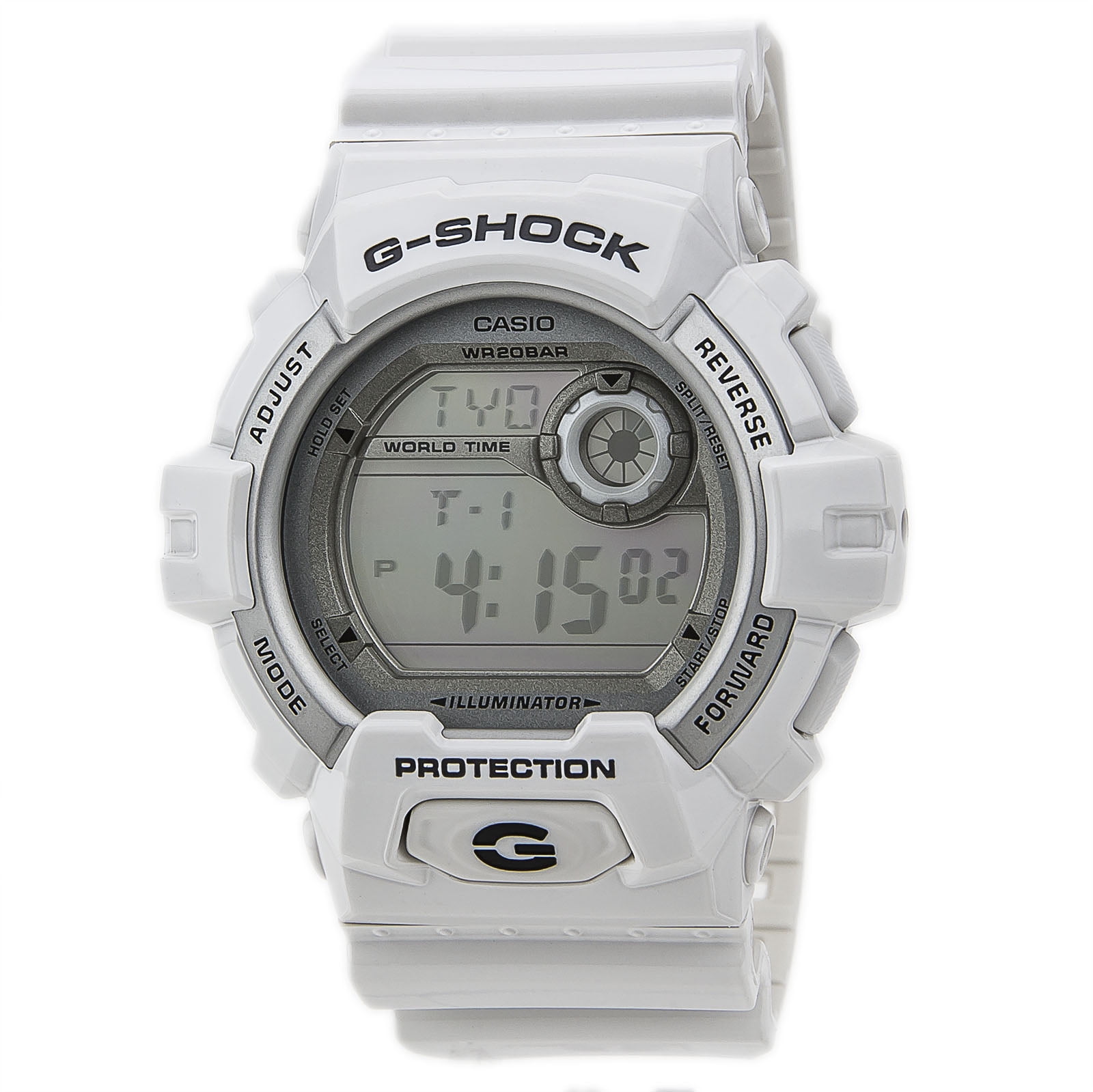 G8900A 7 Men s G Shock White Resin World Timer Digital Dive Watch