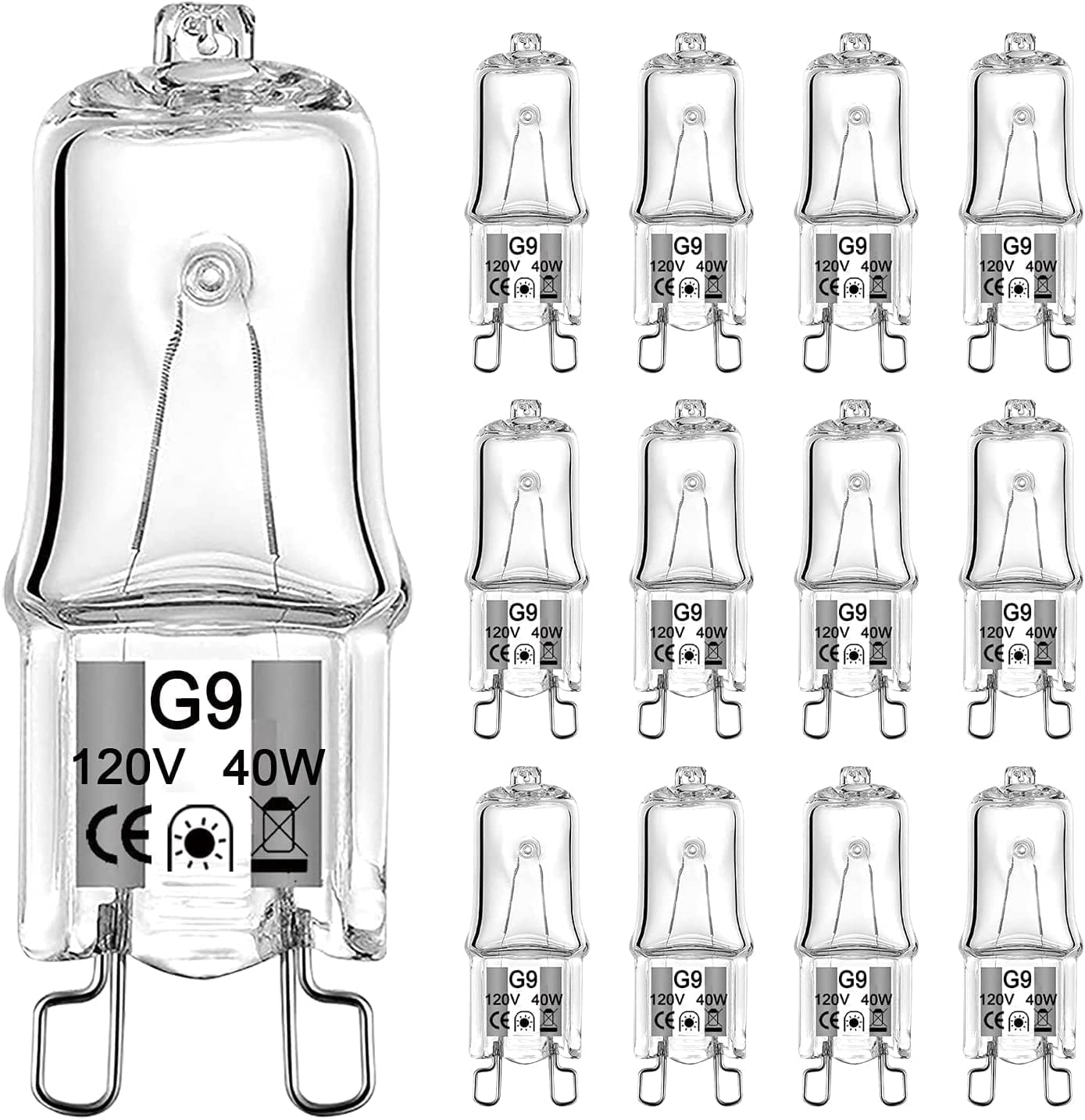 G9 Halogen Bulb 40W T4/Q40/G9/CL/120V JCD Type Bipin G9 Base
