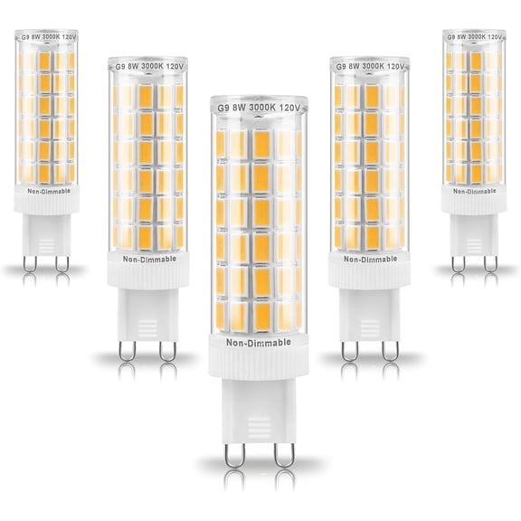 G9 LED Bulb 75W- 100W Equivalent, 1000 LM, 3000K Warm, AC120V G9 8W Bi-Pin LED Corn Light Bulb for Chandelier Pendant Lighting, 5Pack
