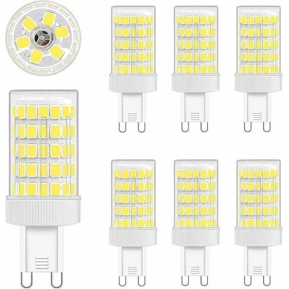 G9 LED Bulb, High Efficiency 10W (80W Halogen Equivalent), Bright G9 Lamp for Home Lighting, 6000K Daylight White, 6-Pack
