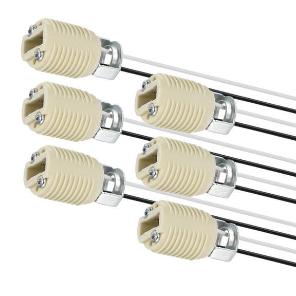 G9 Lamp Holder 6 Packs, Light Socket with Wire 5.9" Length Heat-Resistant Maximum 250V 100W  Lamp Fixture Replacement for G9 Base LED & CFL & Halogen Bulbs