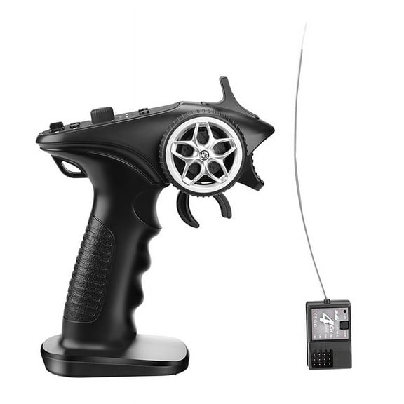 GA-4H-TX 4CH 2.4GHz Remote Control Digital Radio Transmitter Wire for 1/8 1/10 1/16 1/32 RC Car Boat Tank Crawler plastic black,1 * Transmitter 1 * Receiver