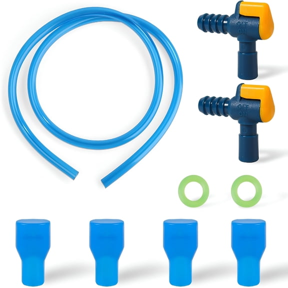 GA 4pcs Bite Valve Replacement for Hydration Pack, Silicone Bite Valve with 2 Right-Angled Connectors, 2 O-s, Water Hose for Hydration Pack Bladder Supplies