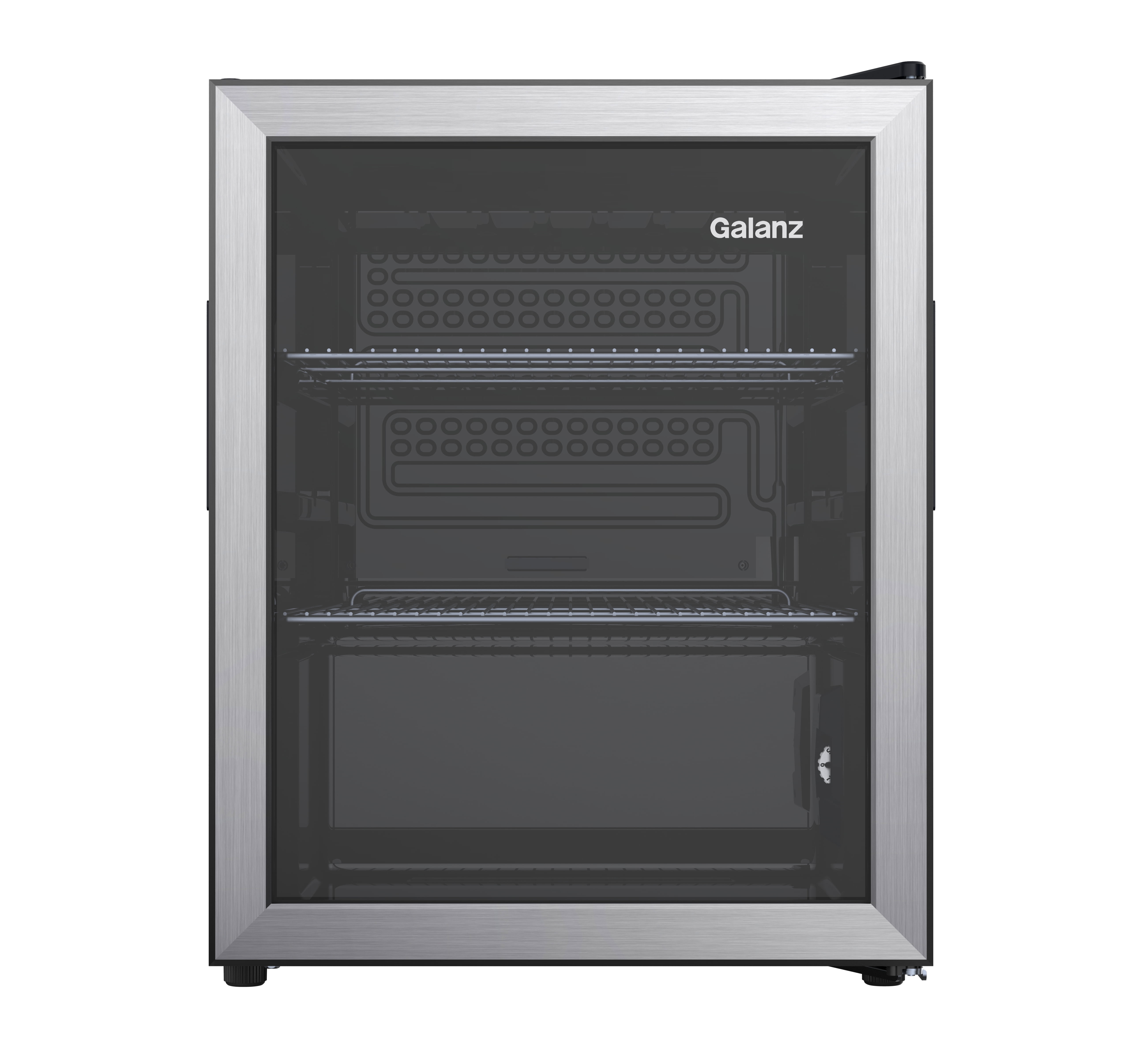 Galanz 85 Can Beverage Cooler, Glass Door Beverage Refrigerator, Drink Fridge for Soda, Beer & Wine, Freestanding for Home, Office, Bar