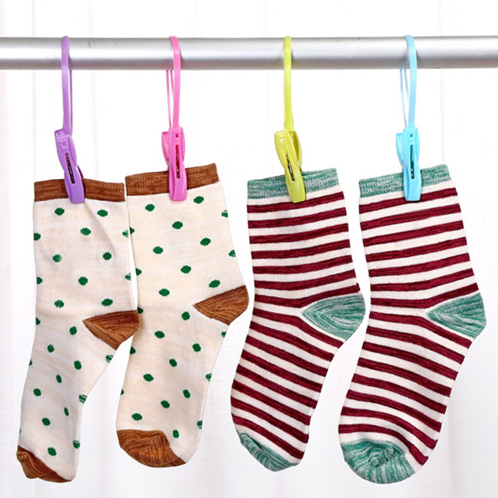 GA Plastic Pins Hanging Clips Racks 24Pcs Clothespins Laundry Clothes