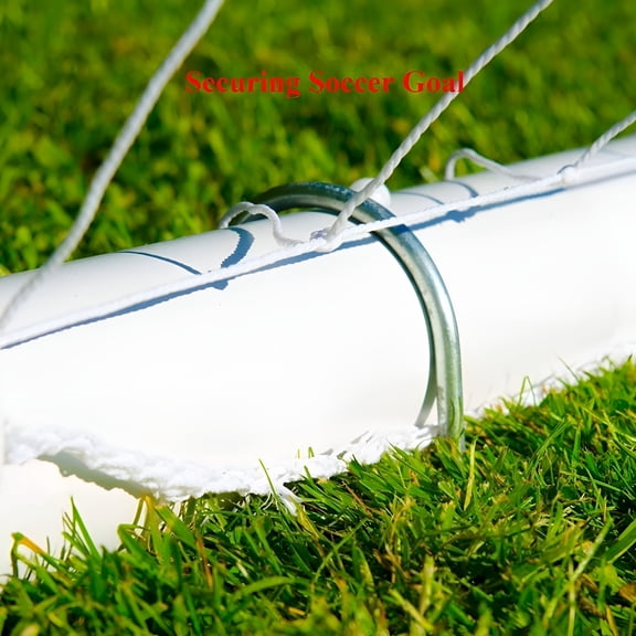 GA Trampolines Wind Stakes Heavy Duty U Type Sharp Ends Safety Ground Anchor Galvanized Steel for Soccer Goals, Camping Tents and Huge Garden Decoration - 8pcs