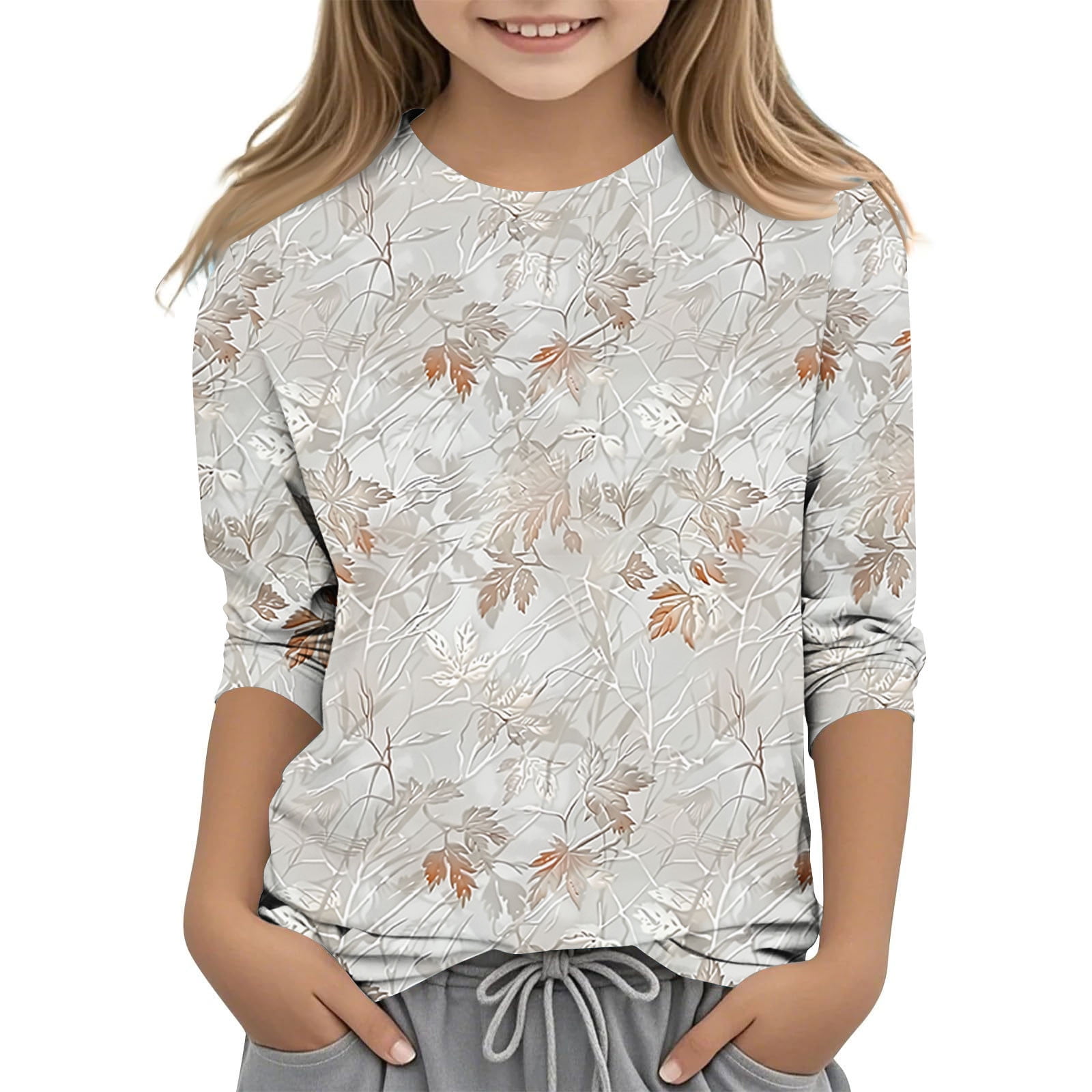 Geometric Floral Spring-White T-shirt for Kid (USA Size) main image 1