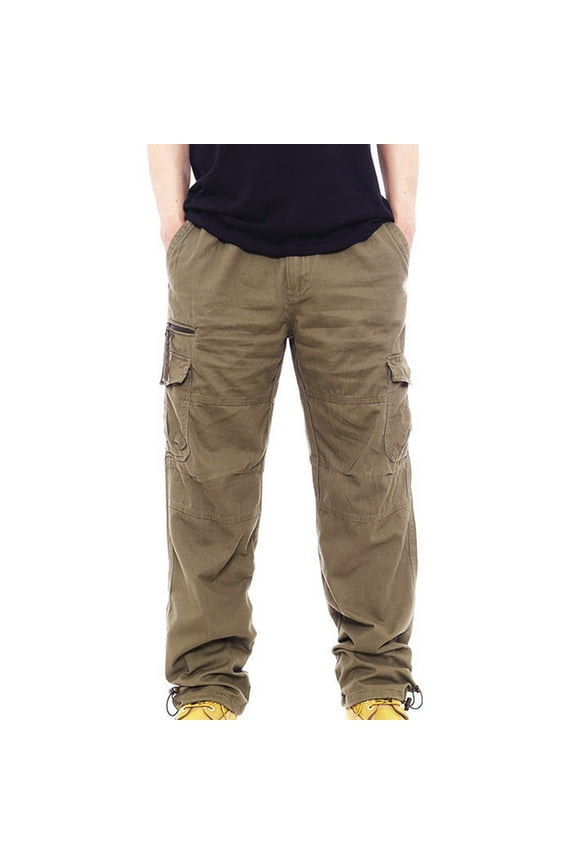 Cargo Pant for Men Camo Jogger Pants for Men Outdoor Trousers Pant Casual Elastic Waist Tapered Stretch Twill Pant Straight Leg Pants with Multi Pockets ,Yellow,XXL