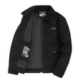 thumbnail image 1 of GA WEIHUA Clearance Deals,Men's Full Zip Corduroy Jacket Long Sleeve Warm Winter Coat for Men Vintage Lapel Collar Trucker Shacket Comfy Soft Outdoor Coats(Black,L), 1 of 8