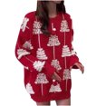 thumbnail image 1 of GA WEIHUA Women's Long Sleeve Knitted Pullover Ugly Christmas Crewneck Sweater Jumpers(Red,S), 1 of 8