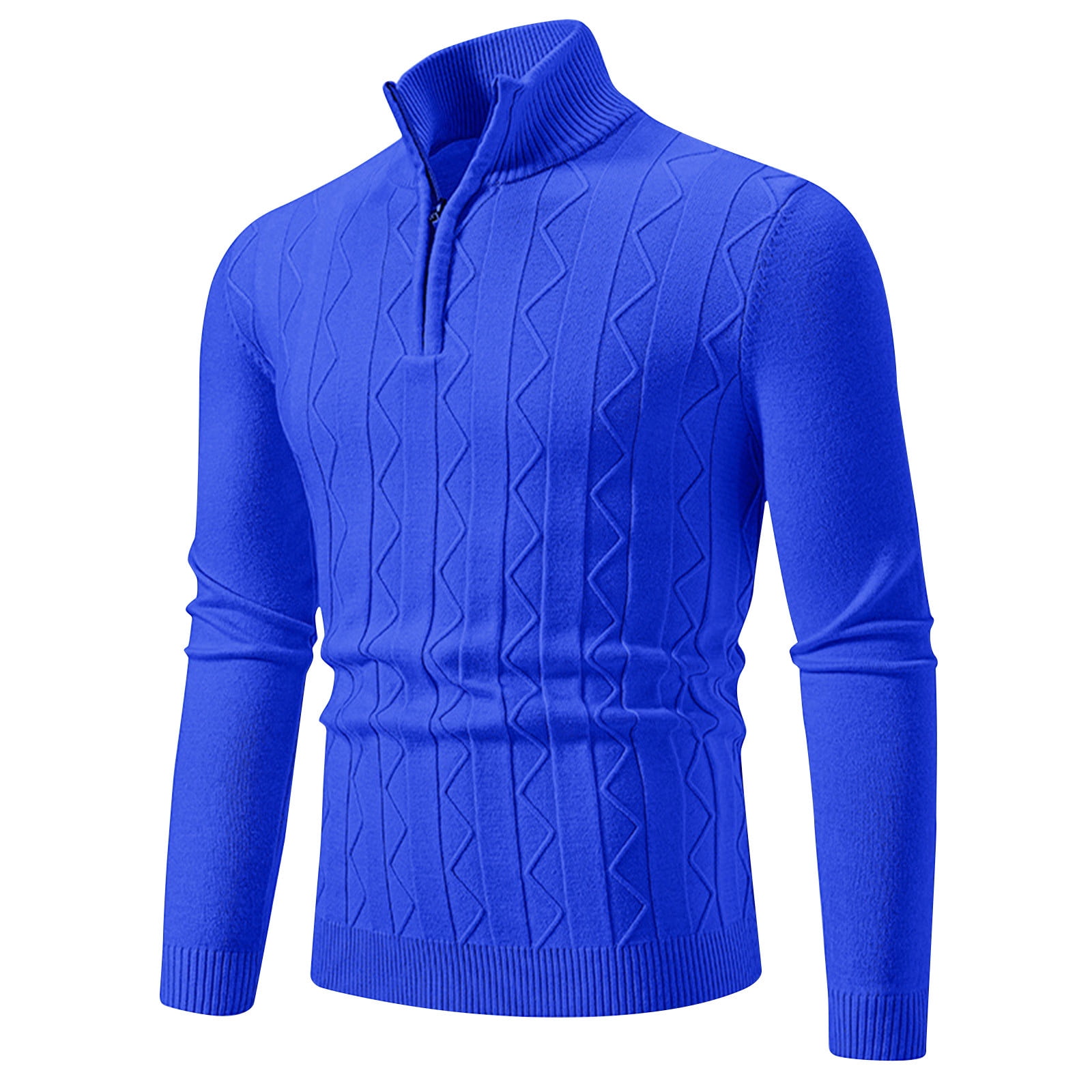 VogeLuxe | Men’s Relaxed Fit Heavy Rib Quarter Zip Sweater