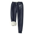 thumbnail image 1 of GA WEIHUA Clearance Sale,Dandelion Sweatpants Women Warm Sherpa Lined Comfy Pant Athletic Workout Sweatpant Fleece Joggers Pants(Navy,S), 1 of 4
