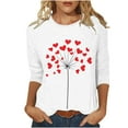 thumbnail image 1 of GA WEIHUA Clearance Sale,Fashion Valentines Day Tops Shirts for Women Love Heart Print Tees Plus Size Blouse Valentine's Day Soft Outfits(White,L), 1 of 5