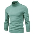 thumbnail image 1 of GA WEIHUA Clearance Sale! Mens Knitted Turtleneck Sweater Side Ribbed Slim Fit Pullover Long Sleeve Turtle Neck Sweaters Thermal Casual High Neck Pullovers Shirt(Green,XL), 1 of 4