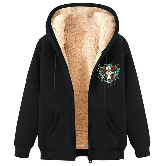 GA WEIHUA Clearance Sale,Mens Zip Up Hoodies Sherpa Lined Fleece Thermal Jacket Full Zip Winter Warm Casual Thick Coats Jacket with Pockets(Black,L)