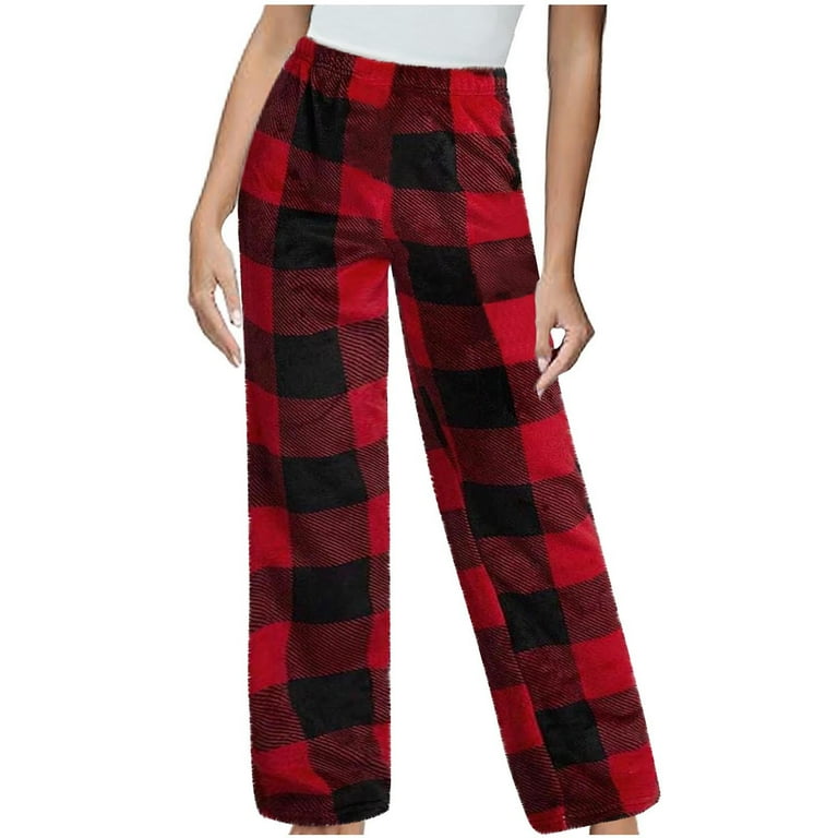 GA WEIHUA Clearance Sale,Plaid Pajama Pants Women Soft Warm Fuzzy
