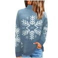 thumbnail image 1 of GA WEIHUA Clearance Sale,Women's Ugly Christmas Sweaters Snowflake Long Sleeve Holiday Sweater Knit Xmas Mock Neck Pullover Casual Tunic Tops(Blue,M), 1 of 4