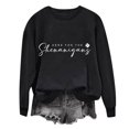 thumbnail image 1 of GA WEIHUA Clearance Sale,Womens St Patrick's Day Sweatshirt Here for The Shenanigans Shirts Shamrock Clover Print Pullover Tops Long Sleeve Loose Fit Clothes(Black,S), 1 of 4