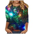 thumbnail image 1 of GA WEIHUA Clearance Sales,Christmas Shirts for Women Funny Sparkle Sequin Plus Size 3/4 Sleeve Tops Cute Crewneck Vacation Christmas Shirt(Blue,3X-Large), 1 of 5