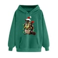 thumbnail image 1 of GA WEIHUA Clearance Sales,Christmas Squirrel Hoodie for Women Loose Fit Casual Fleece Sweatshirt Xmas Hat Gift Sweater Long Sleeve Novelty Ugly Oversized Pullover(Green,L), 1 of 5