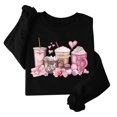thumbnail image 1 of GA WEIHUA Clearance Sales,Cute Coffee Heart Graphic Sweatshirt Women Valentine's Day Sweatshirts Casual Long Sleeve Valentine Pullover Tops Holiday Girl Friend Gift T Shirt(Black,L), 1 of 8