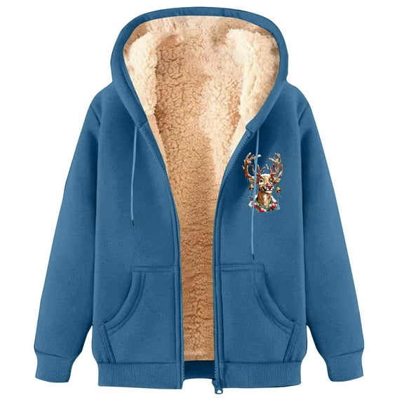 GA WEIHUA Clearance Sales,Men Sherpa Hoodie Jackets Fleece Lined Full Zipper Warm Hoodies Sweatshirt Winter Solid Color Sweater Hooded Coat(Light Blue,XXL)