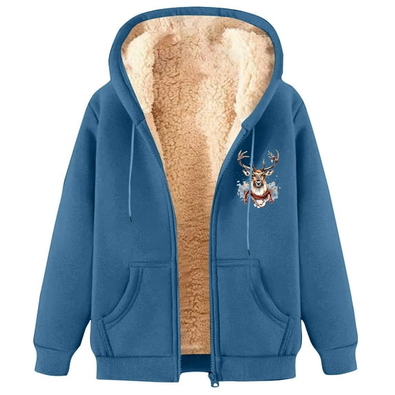 GA WEIHUA Clearance Sales,Men Sherpa Lined Winter Coat Fleece Jacket Thicken Zip Up Hoodies Winter Clothes Warm Sweatshirt(Light Blue,XXL)
