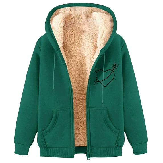 GA WEIHUA Clearance Sales,Sherpa Lined Hoodie for Men Heavyweight Full Zip Up Sweatshirt Coat Fall Thick Fleece Jackets Winter Warm Coats(Green,XL)