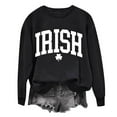 thumbnail image 1 of GA WEIHUA Clearance Sales,St Patricks Day Sweatshirt Women Long Sleeve Irish Lucky Four Clover Sweatshirts 2025 Shamrock Clover Print Shirts Casual Loose Fit Gift Tops(Black,M), 1 of 4